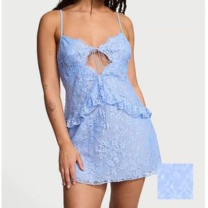 Victoria's Secret Light Blue Lace Chemise